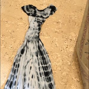 On or off shoulder black and purple dress. Size small.